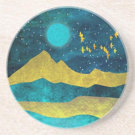 Golden Flock Zandsteen Onderzetter (Voorkant)