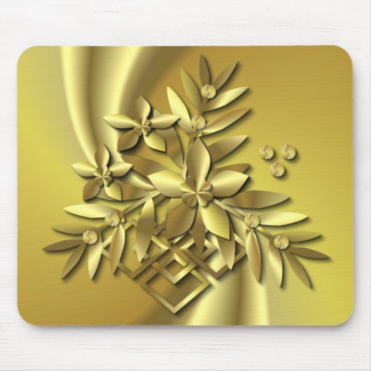 GOLDEN FLORAL #2 ~ Mousepad Muismat (Voorkant)