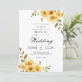 Golden Floral Arch Romance bruiloft Kaart (Staand voorkant)