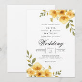 Golden Floral Arch Romance bruiloft Kaart (Voorkant / Achterkant)