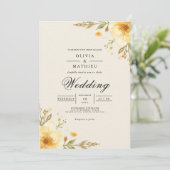 Golden Floral Arch Whimsy Wedding Kaart (Staand voorkant)