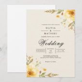 Golden Floral Arch Whimsy Wedding Kaart (Voorkant / Achterkant)