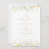 Golden Floral | Baby shower van de Wilde-bloemrand Kaart (Voorkant)