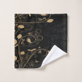 Golden floral bad handdoek (Wasdoekje)
