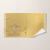 Golden Floral Bad w/Naam Handdoek Set (Handdoek)