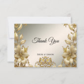 Golden Floral bedankje Bedankkaart (Voorkant)