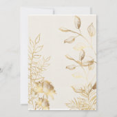 Golden Floral Blooming | Moderne bruiloft-ceremoni Kaart (Achterkant)