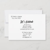 Golden Floral Border Foto Afstuderen Uitnodiging (Achterkant)