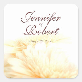 Golden Floral bruid en bruidegom bruiloft Sticker