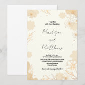 Golden Floral bruiloft uitnodigingen (Voorkant / Achterkant)