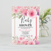 Golden floral cake for baby shower kaart (Staand voorkant)