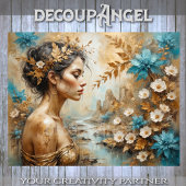 Golden Floral Charm Decoupage Tissuepapier