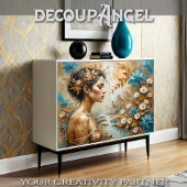 Golden Floral Charm Decoupage Tissuepapier