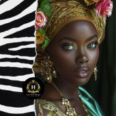 Golden Floral Crown Regal Portrait Decoupage Tissuepapier