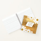Golden Floral Daisy Notitieboek met letter A (Binnen)