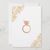 Golden Floral Decoratief met Ring Kaart (Achterkant)