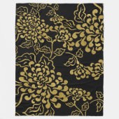 Golden Floral design op elke kleur Fleece Deken (Voorkant)