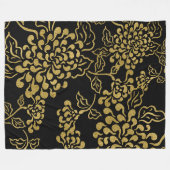 Golden Floral design op elke kleur Fleece Deken (Voorkant (Horizontaal))