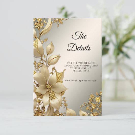 Golden Floral Detail Behuizing Kaart (Staand voorkant)