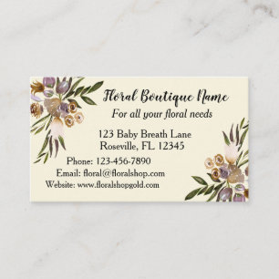 Golden Floral Elegance Boutique Visitekaartje
