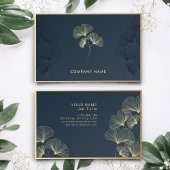 Golden Floral Elegant Flower Luxury Monogram Visitekaartje
