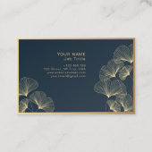 Golden Floral Elegant Flower Luxury Monogram Visitekaartje (Achterkant)