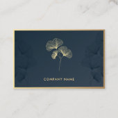 Golden Floral Elegant Flower Luxury Monogram Visitekaartje (Voorkant)