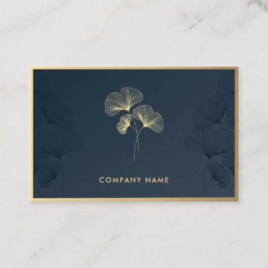 Golden Floral Elegant Flower Luxury Monogram Visitekaartje (Voorkant)