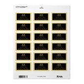 Golden Floral Emblem Wedding Etiket (Full Sheet)