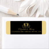Golden Floral Emblem Wedding Etiket (Insitu)