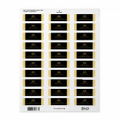 Golden Floral Emblem Wedding Etiket (Full Sheet)