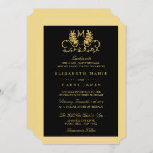 Golden Floral Emblem Wedding