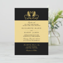 Golden Floral Emblem Wedding