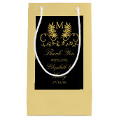 Golden Floral Emblem Wedding Klein Cadeauzakje (Voorkant)