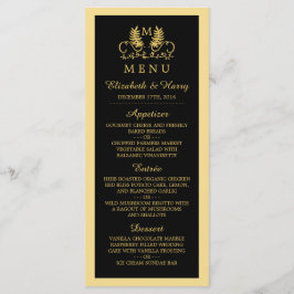 Golden Floral Emblem Wedding Menu