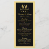 Golden Floral Emblem Wedding Menu (Voorkant)