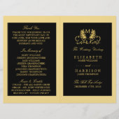 Golden Floral Emblem Wedding Programme (Voorkant)