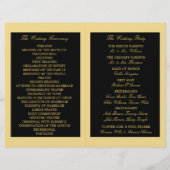 Golden Floral Emblem Wedding Programme (Achterkant)