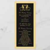 Golden Floral Emblem Wedding Programme Programmakaart (Voorkant)