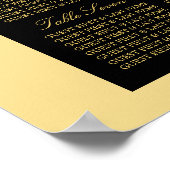 Golden Floral Emblem Wedding Seating Chart Poster (Hoek)