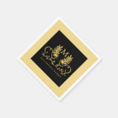 Golden Floral Emblem Wedding Servet (Hoek)