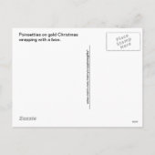 Golden Floral Folie Christmas Wrapping met strik Feestdagenkaart (Achterkant)