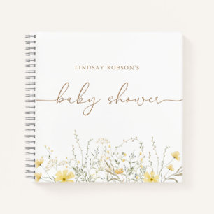 Golden Floral Gastboek met gepersonaliseerde dou Notitieboek