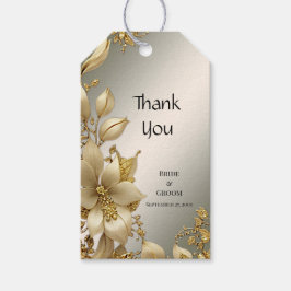 Golden Floral Gift Label Cadeaulabel