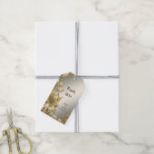 Golden Floral Gift Label Cadeaulabel (Met Touw)