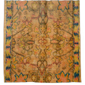 Golden Floral Gold Yellow Green  Douchegordijn (Voorkant)