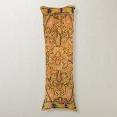 Golden Floral Gold Yellow Green  Lichaamskussen (Voorkant Verticaal)