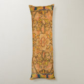 Golden Floral Gold Yellow Green  Lichaamskussen (Achterkant (Verticaal))