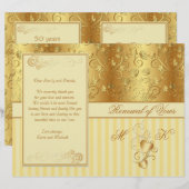 Golden floral, harten Renewal of Vows-programma (Voorkant / Achterkant)