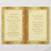 Golden floral, harten Renewal of Vows-programma (Achterkant)